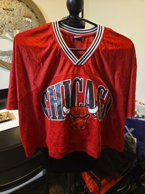 Chicago Bulls Red Womens Mesh Jersey Top
